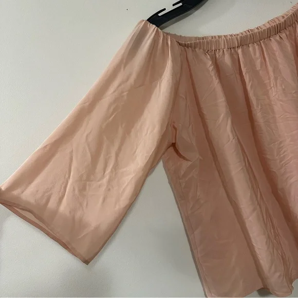 Amanda Uprichard Women's Sz L Nirvana 100% Silk Pink Off the Shoulder Top Blouse - Picture 2 of 6